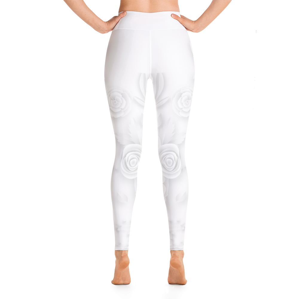 WHITE FLOWER LEGGINGS - Leggins